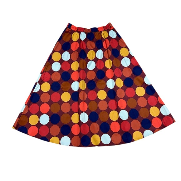 Kate Spade Sz L Skirt Dot Party Faille Midi Retro Pockets 60’s 70’s New - Picture 4 of 11